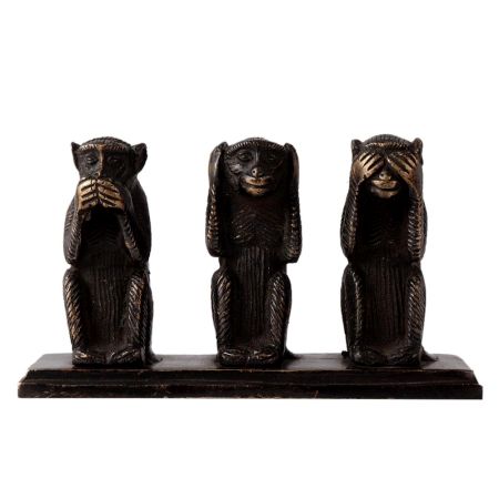 Hancrafte Three Brass Monkeys Statue Showpiece